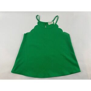 Everly Tank Top Women's Size Small? Green Sleeveless Scalloped Back Keyhole